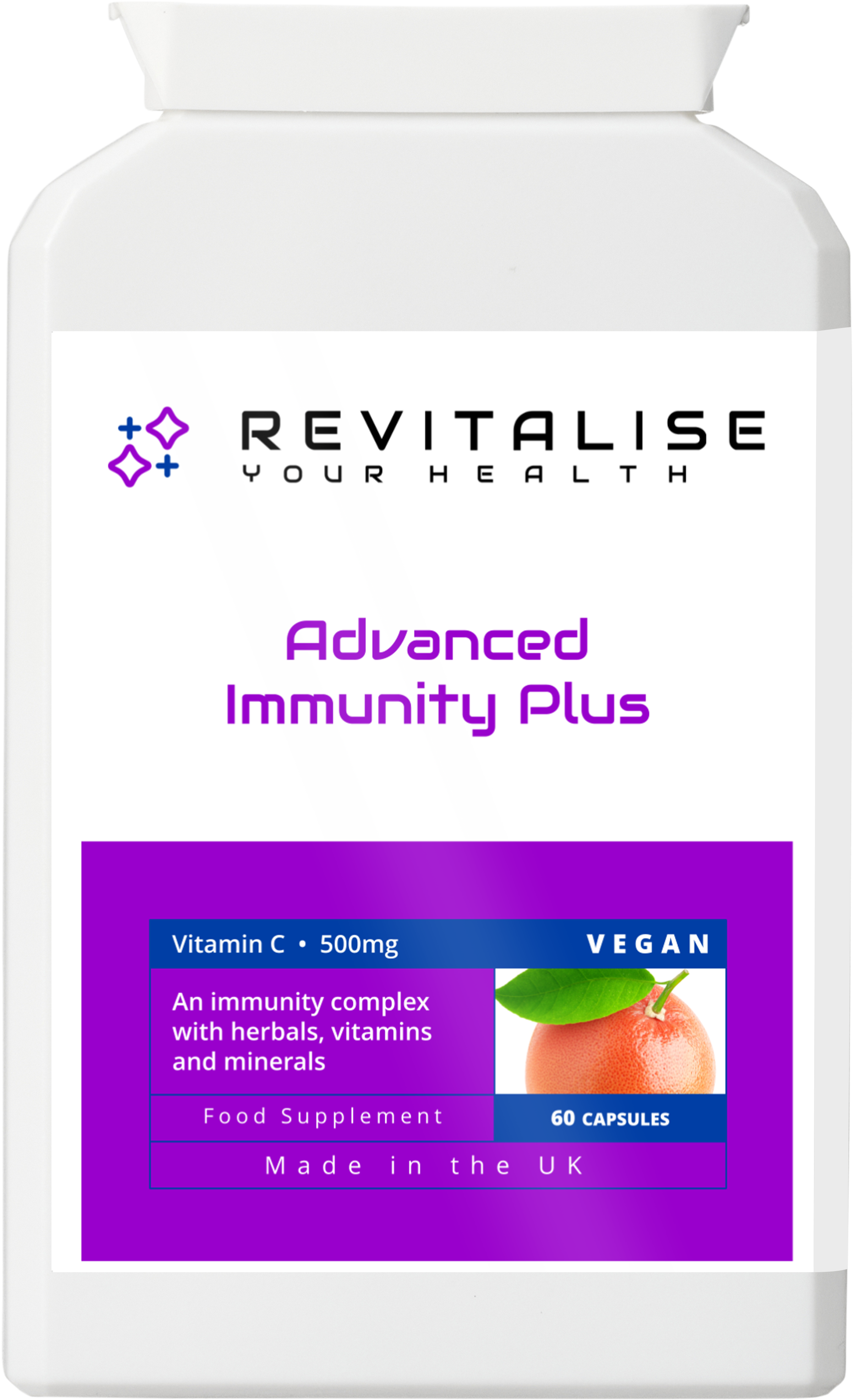 Advanced Immunity Plus — 60 Capsules | High-Strength Vitamin C & Immunity Complex