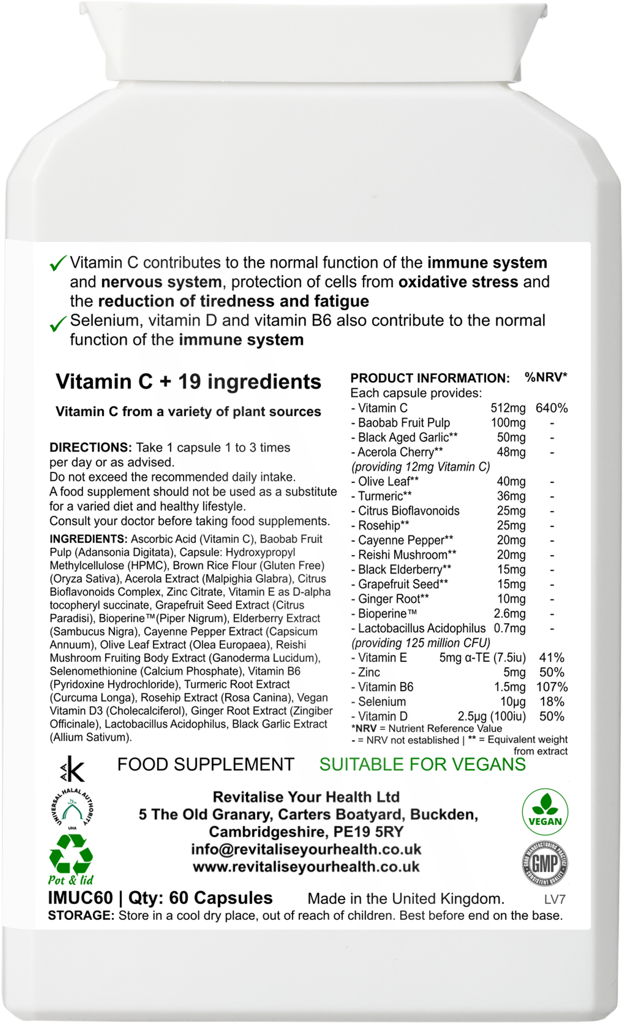 Advanced Immunity Plus — 60 Capsules | High-Strength Vitamin C & Immunity Complex