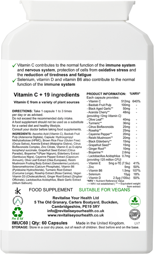 Advanced Immunity Plus — 60 Capsules | High-Strength Vitamin C & Immunity Complex