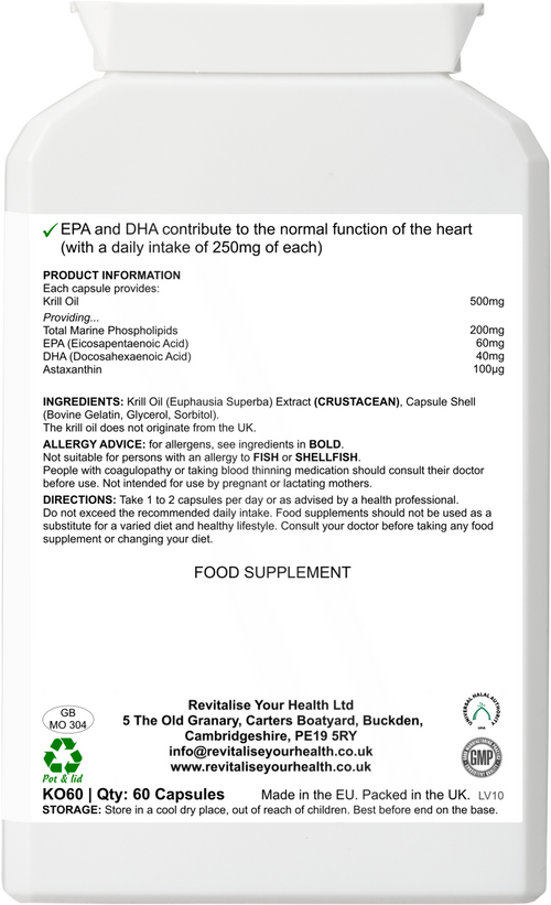 Antarctic Krill Oil — 60 Capsules | Omega 3, EPA, DHA & Astaxanthin