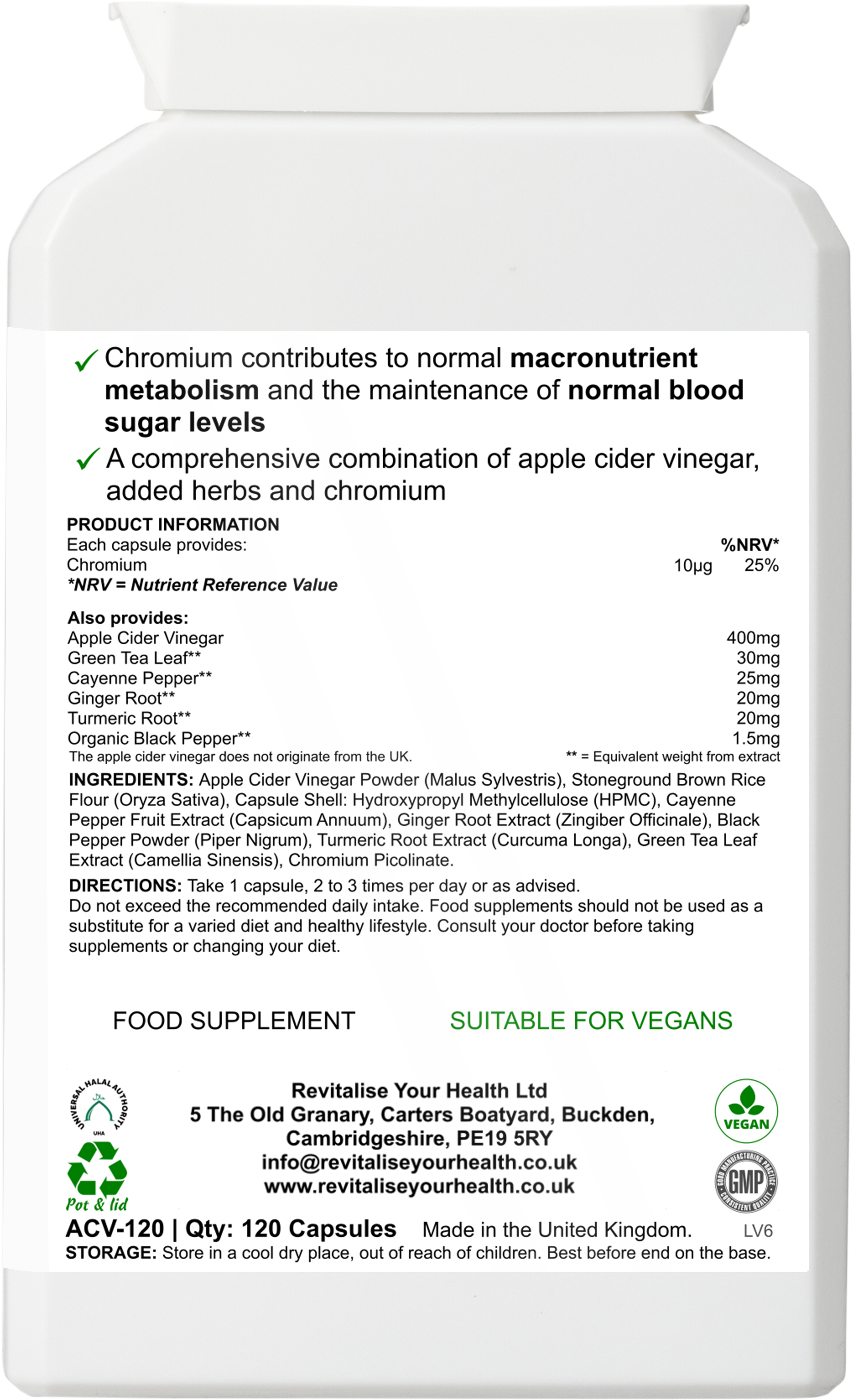 Apple Cider Vinegar Combo — 120 Capsules
