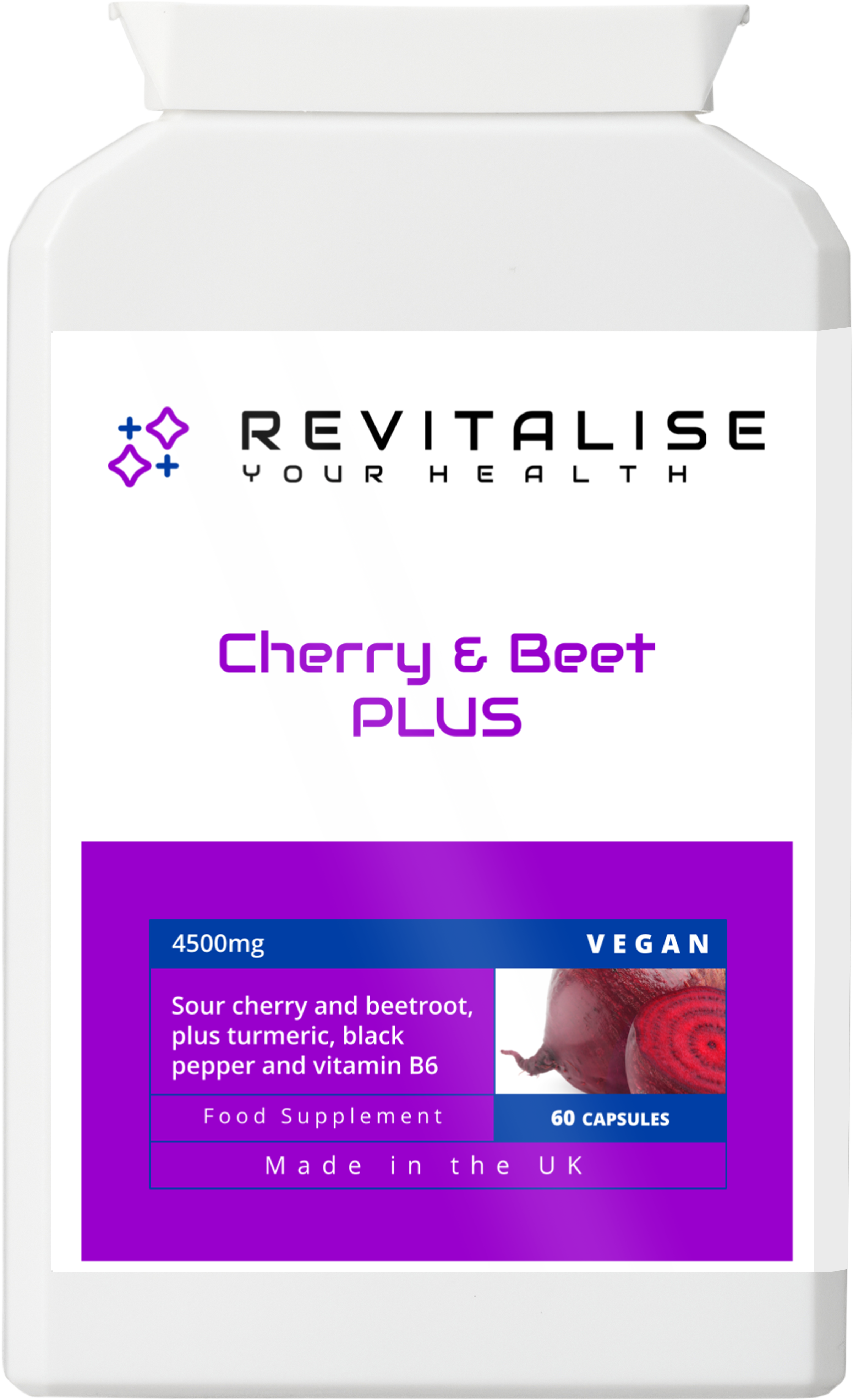 Cherry & Beet Plus — 60 Capsules | Montmorency Cherry & Beetroot Complex