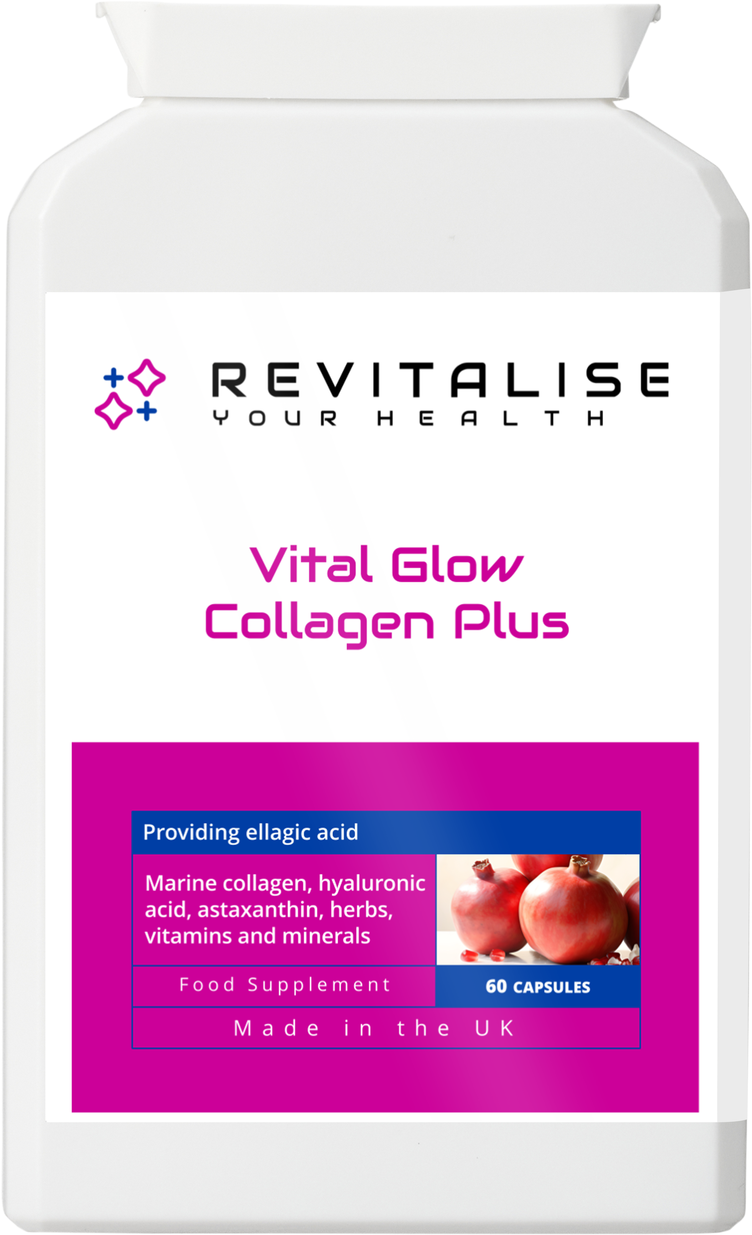 Vital Glow Collagen Plus — 60 Capsules | Marine Collagen Beauty Blend