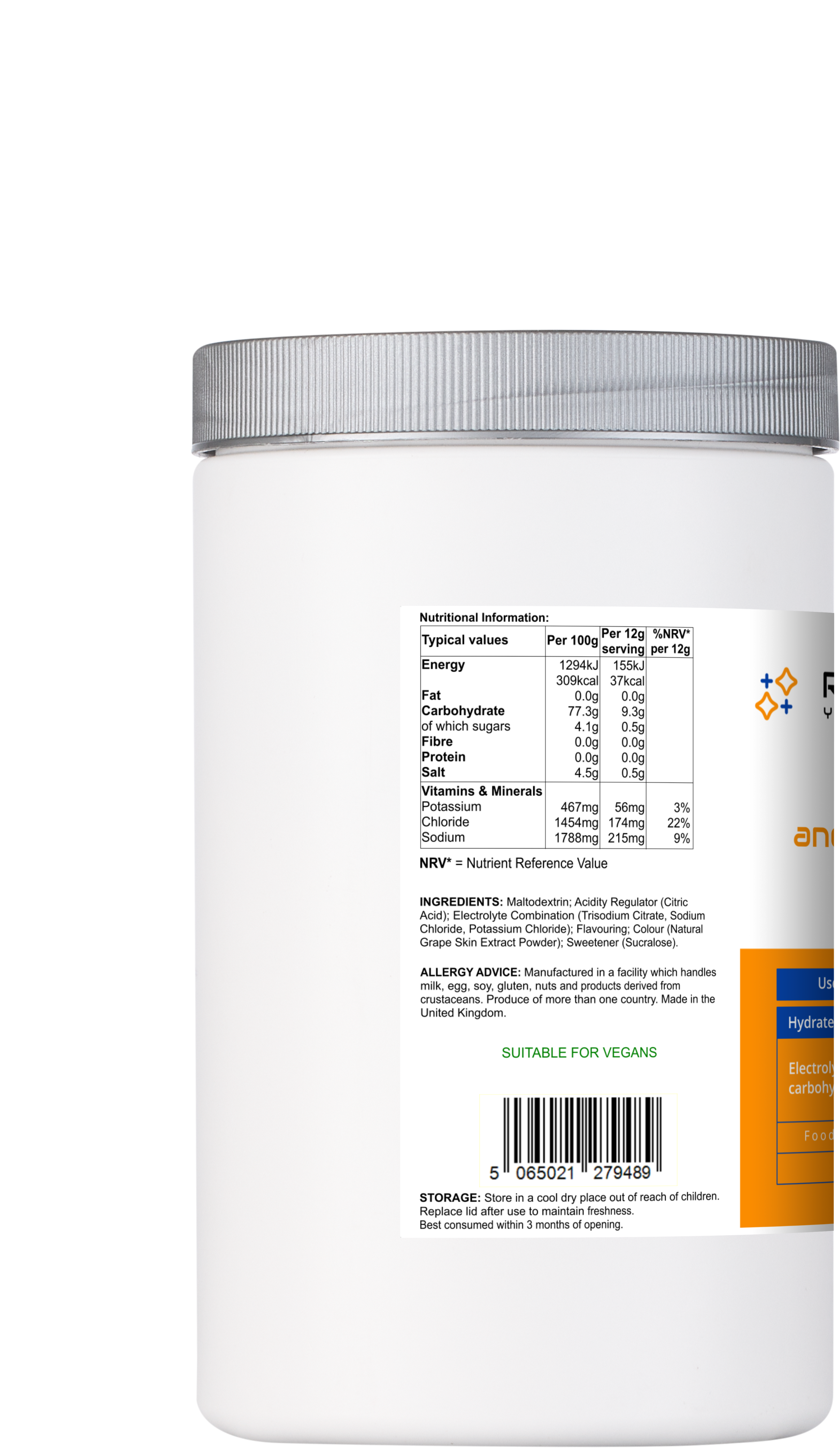 Hydrate & Revitalise — Berry Flavour Electrolyte & Carbohydrate Drink Mix