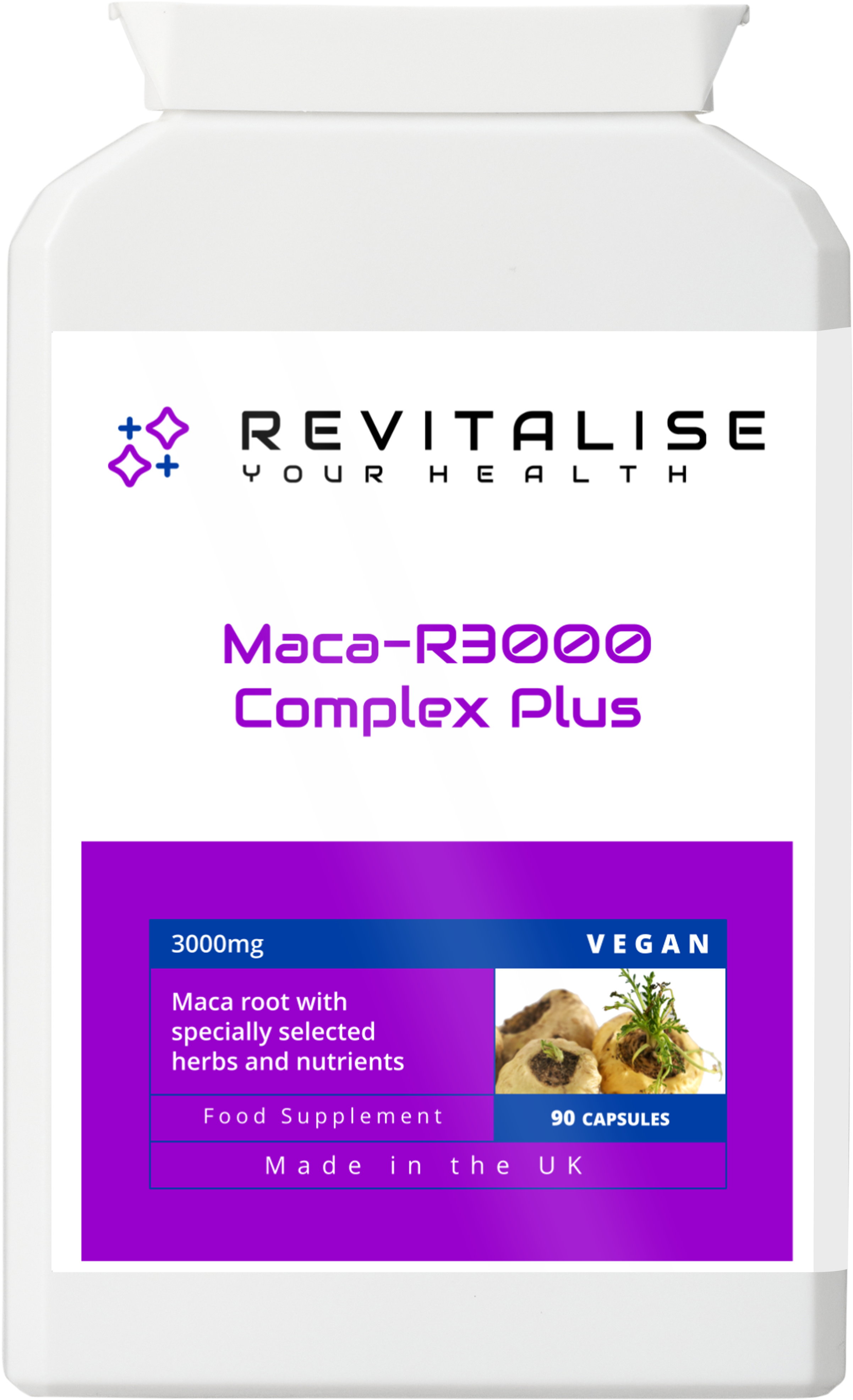 Maca-R3000 — 90 Capsules | Maca Root, Herb & Mineral Complex