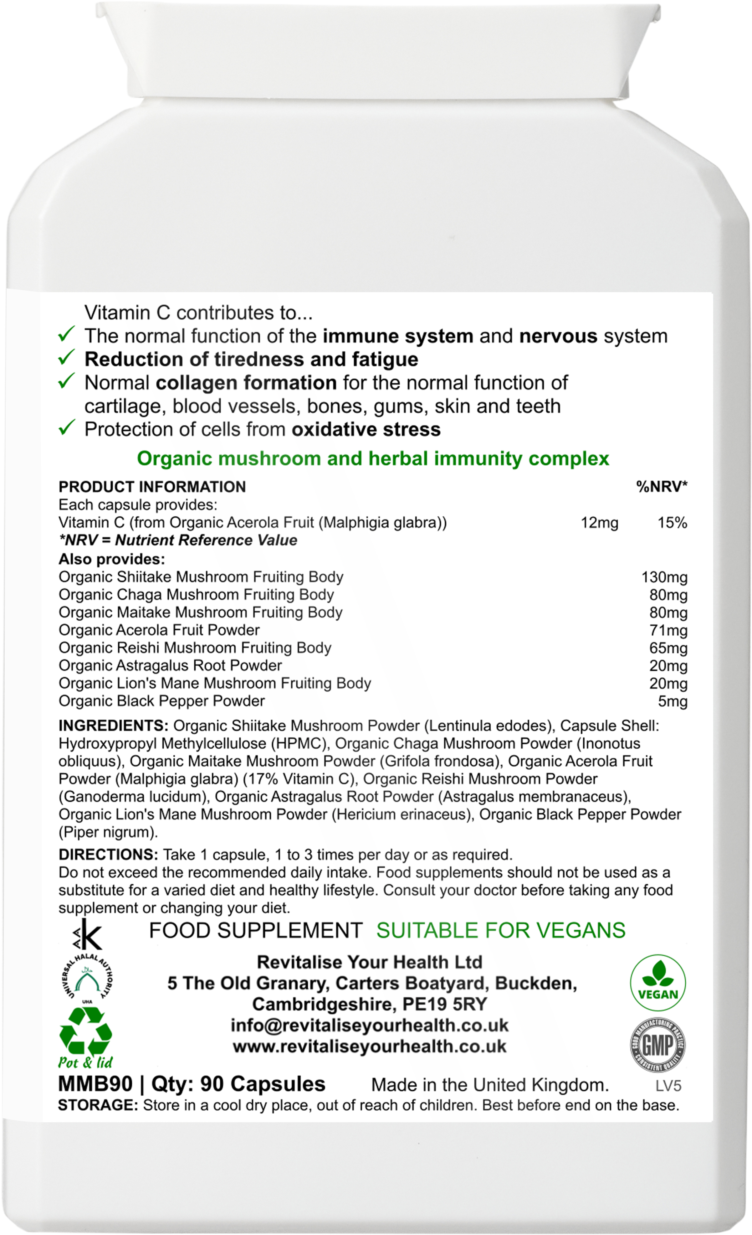 Multi-Mushroom Immunity Blend — 90 Capsules