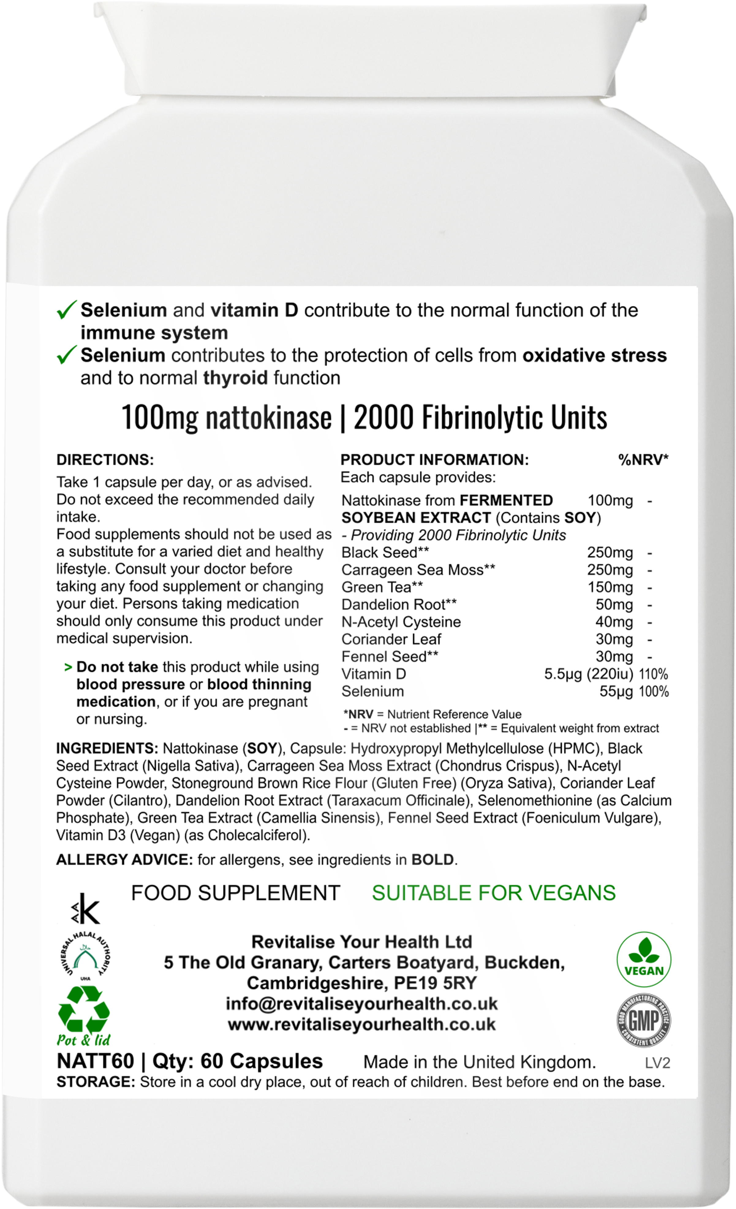 CardioVitality Plus — 60 Capsules | Nattokinase & Botanical Cardiovascular Support