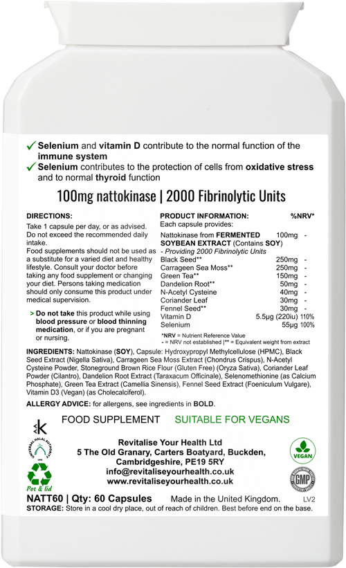 CardioVitality Plus — 60 Capsules | Nattokinase & Botanical Blend