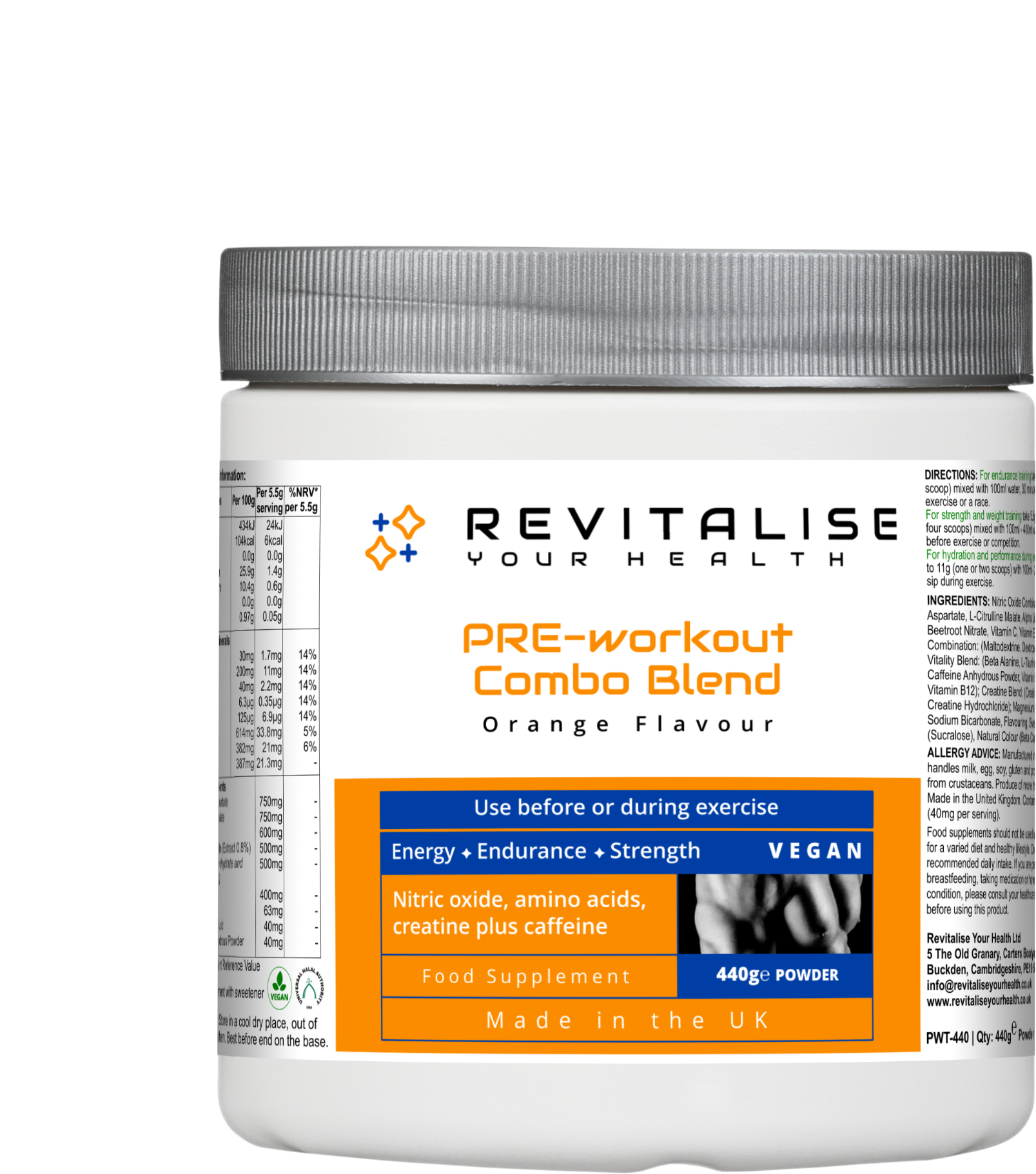 Pre-Workout Combo — Orange Flavour Pre-Workout Drink Mix