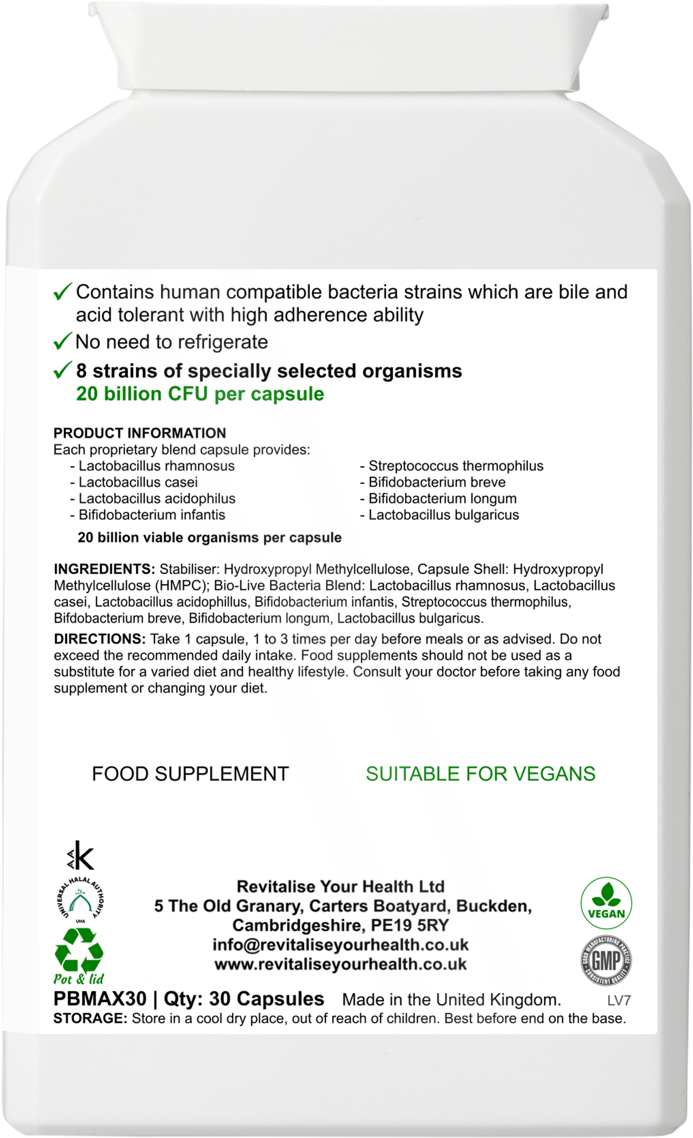IntestiCare Ultra — 30 Capsules | 20 Billion Multi-Strain Probiotic