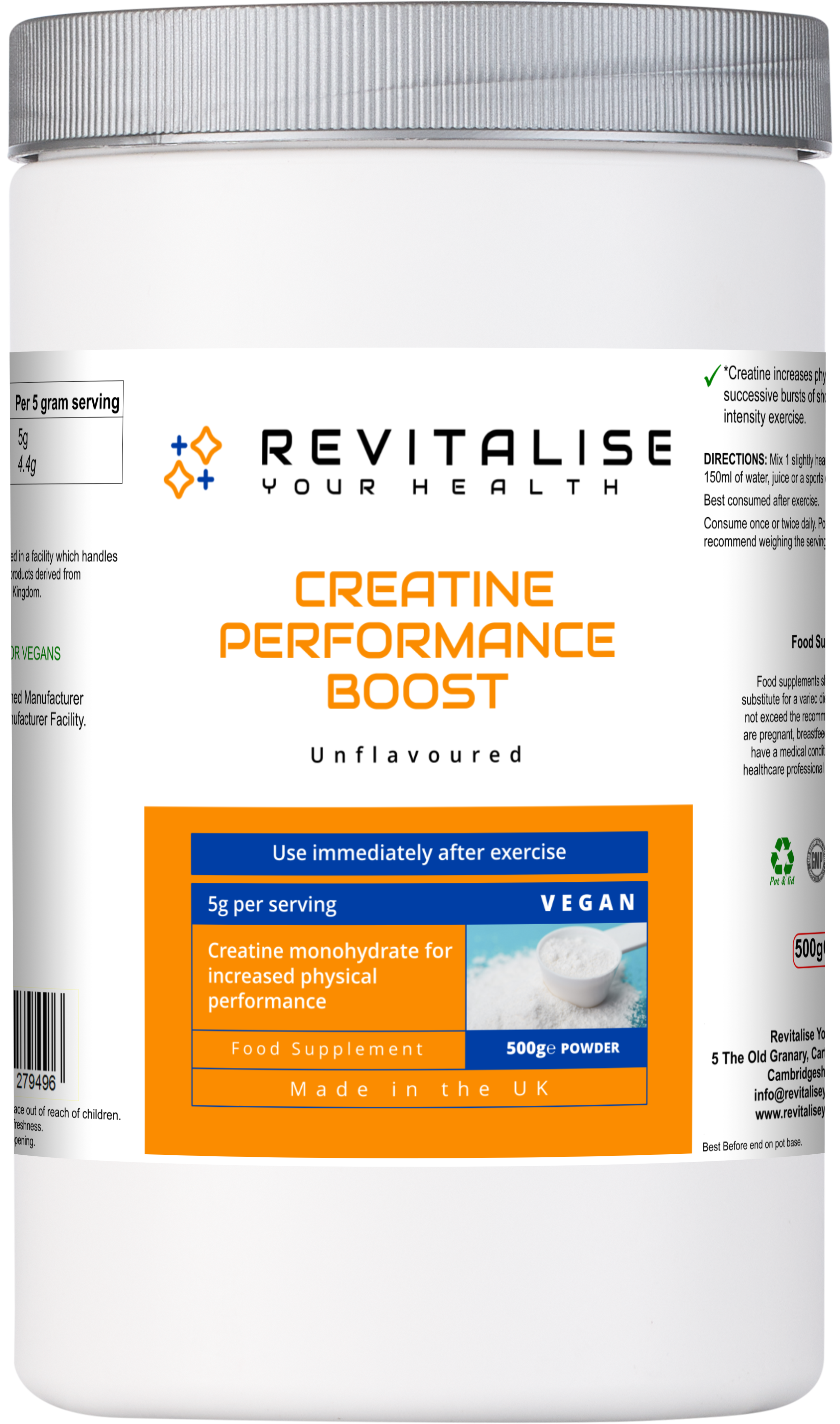 Creatine Monohydrate Powder — Strength, Power & Cellular Energy Support