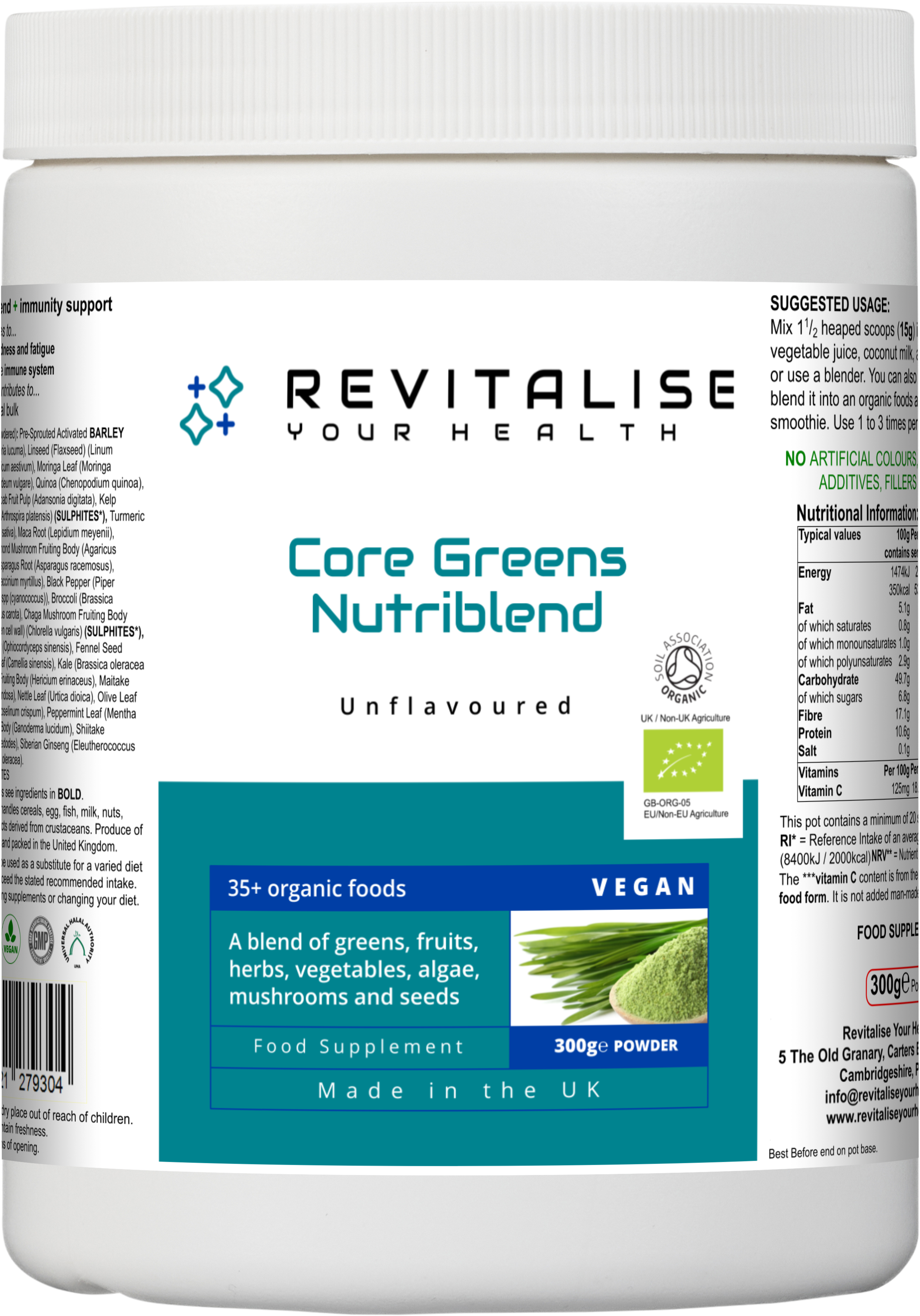 Core Greens Nutriblend — 300g | Organic Green Superfood Powder
