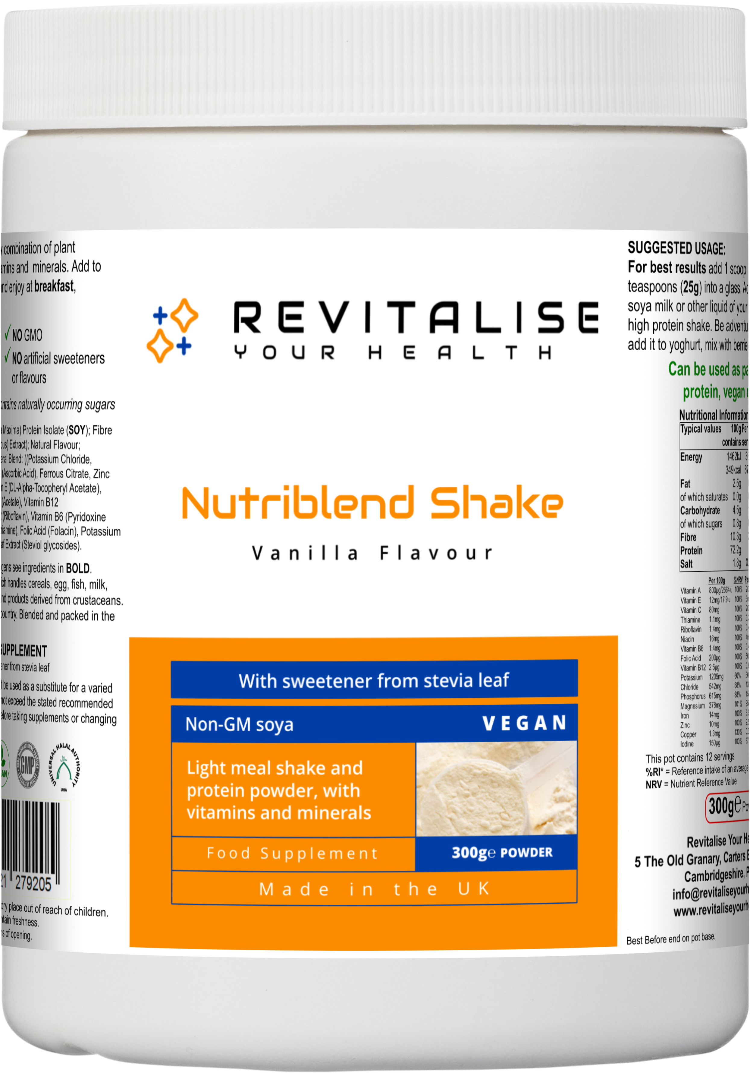 Nutriblend Shake — Vanilla Flavour | 300g Meal Shake & Protein Powder