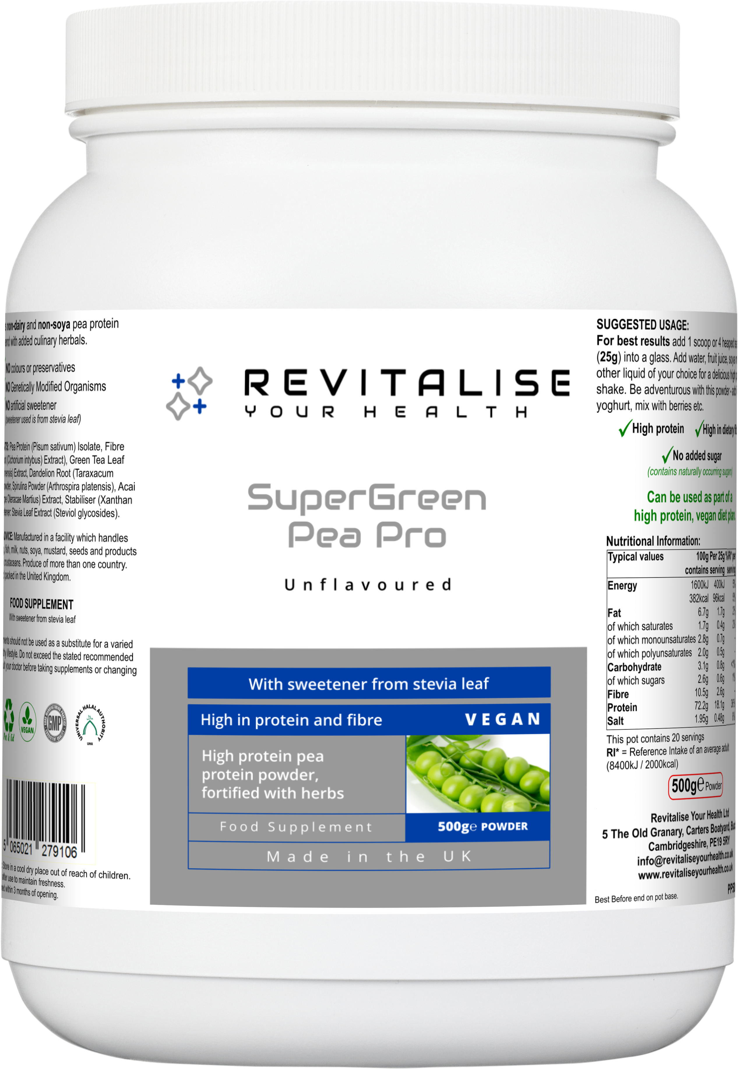 SuperGreen Pea Pro — 500g | Vegan Pea Protein Powder