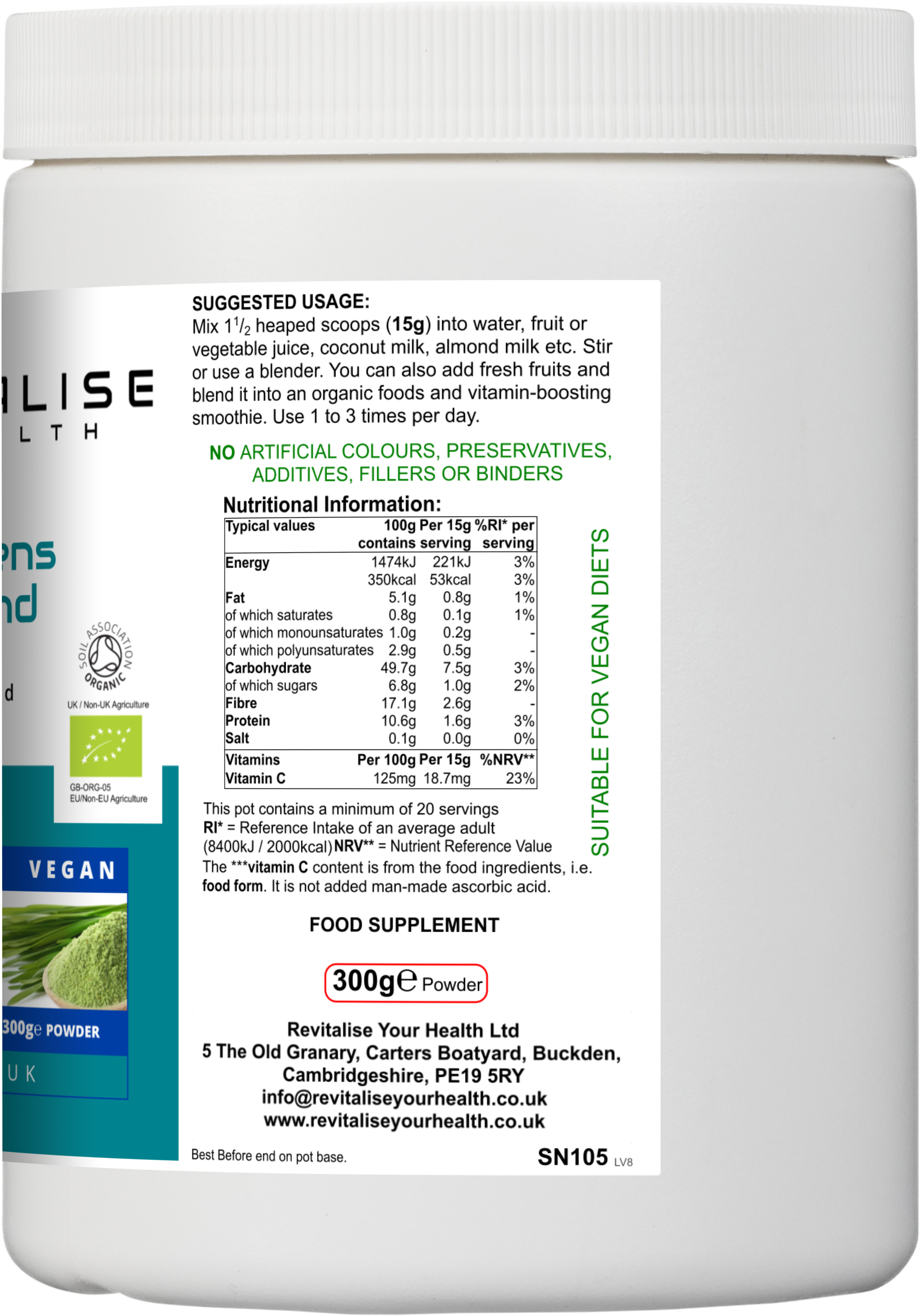 Core Greens Nutriblend — 300g | Organic Green Superfood Powder