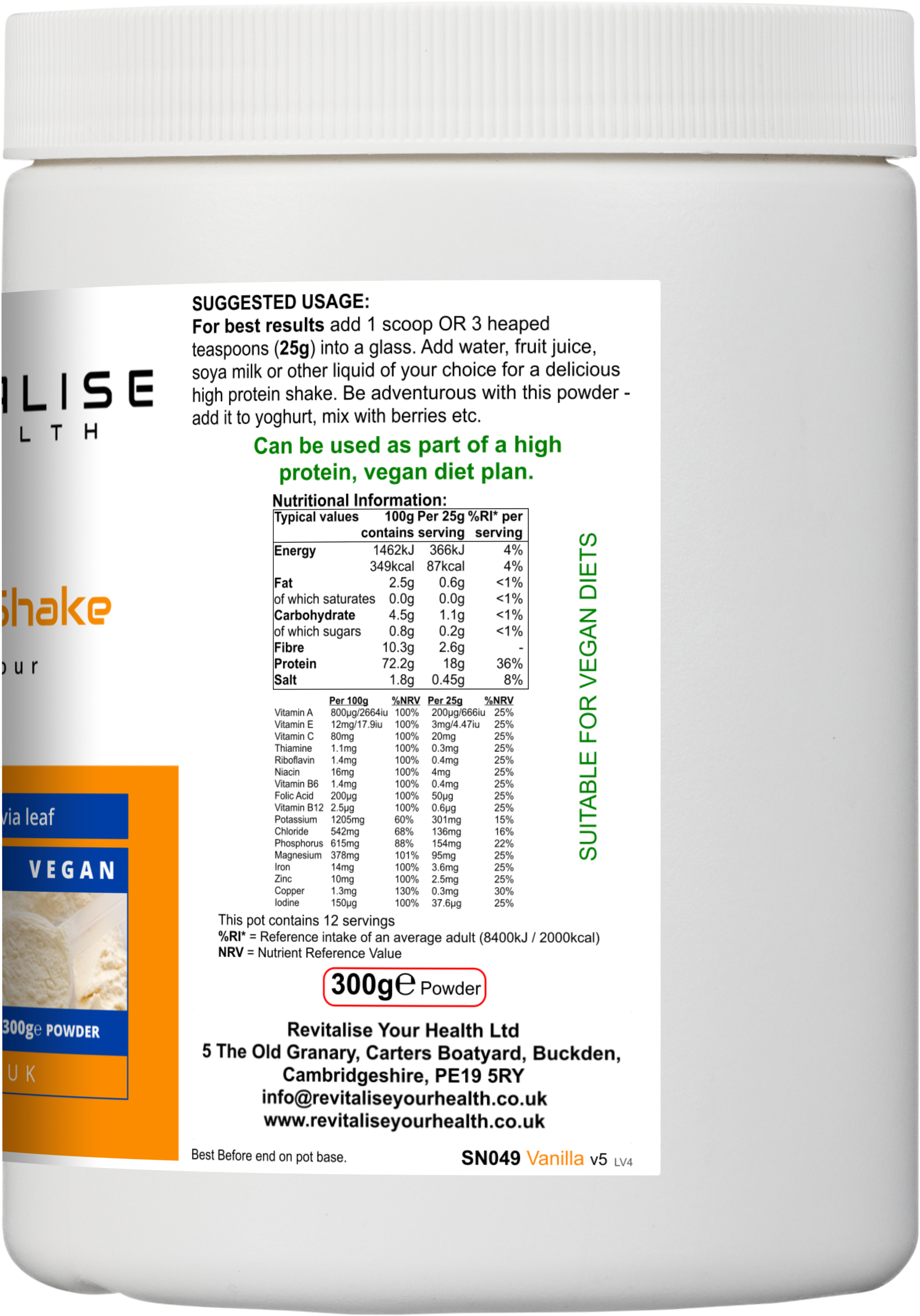 Nutriblend Shake — Vanilla Flavour | 300g Meal Shake & Protein Powder