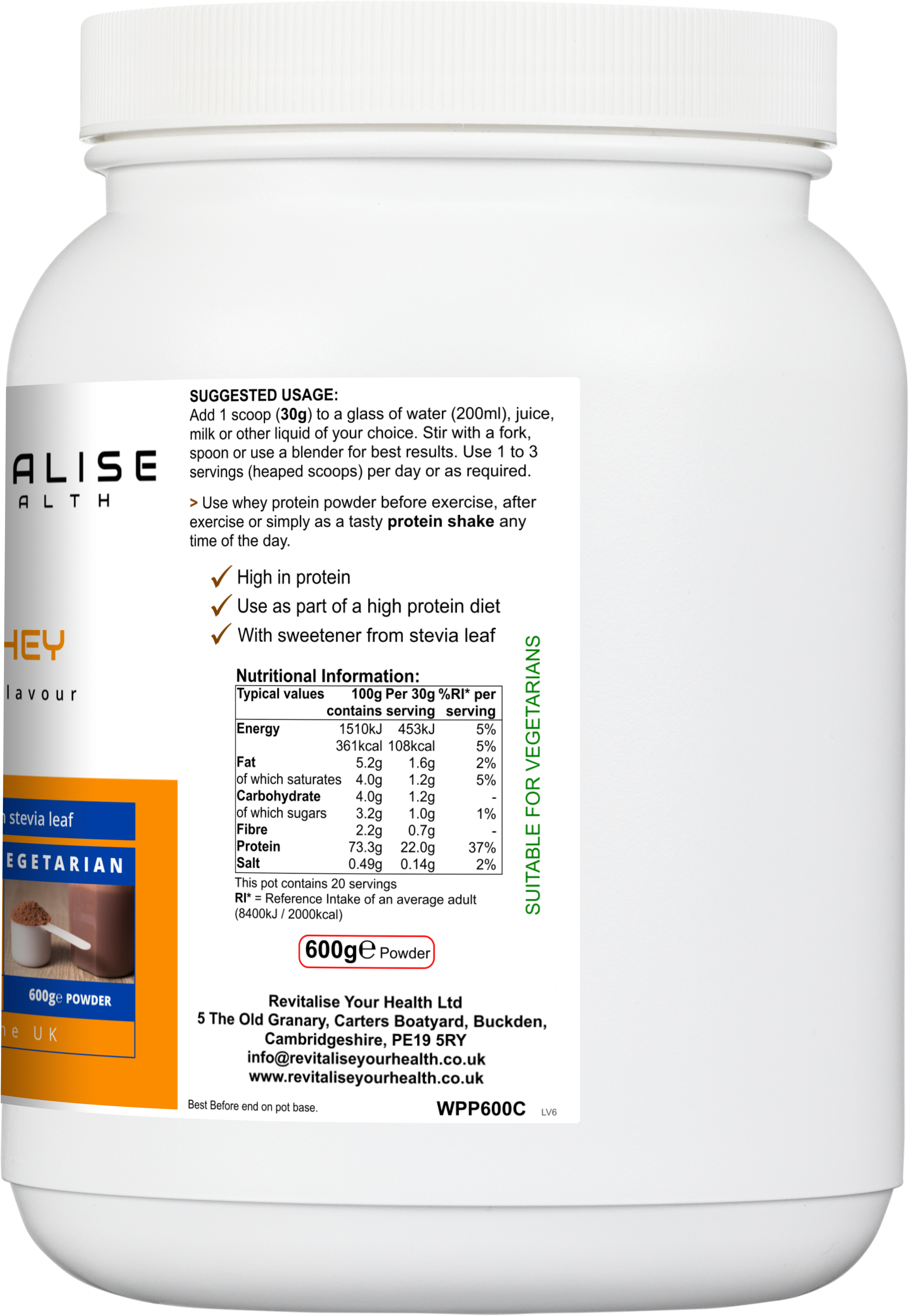 NutriWhey — Chocolate Flavour | 600g Whey Protein Powder